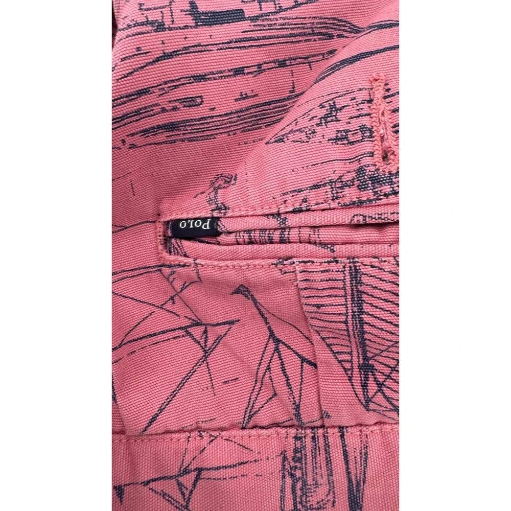 Polo Ralph Lauren Shorts Mens 42 Pink Sailboat Nautical Chino Cotton Summer